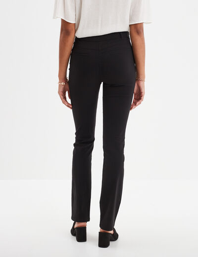 Pantalon droit stretch noir femme