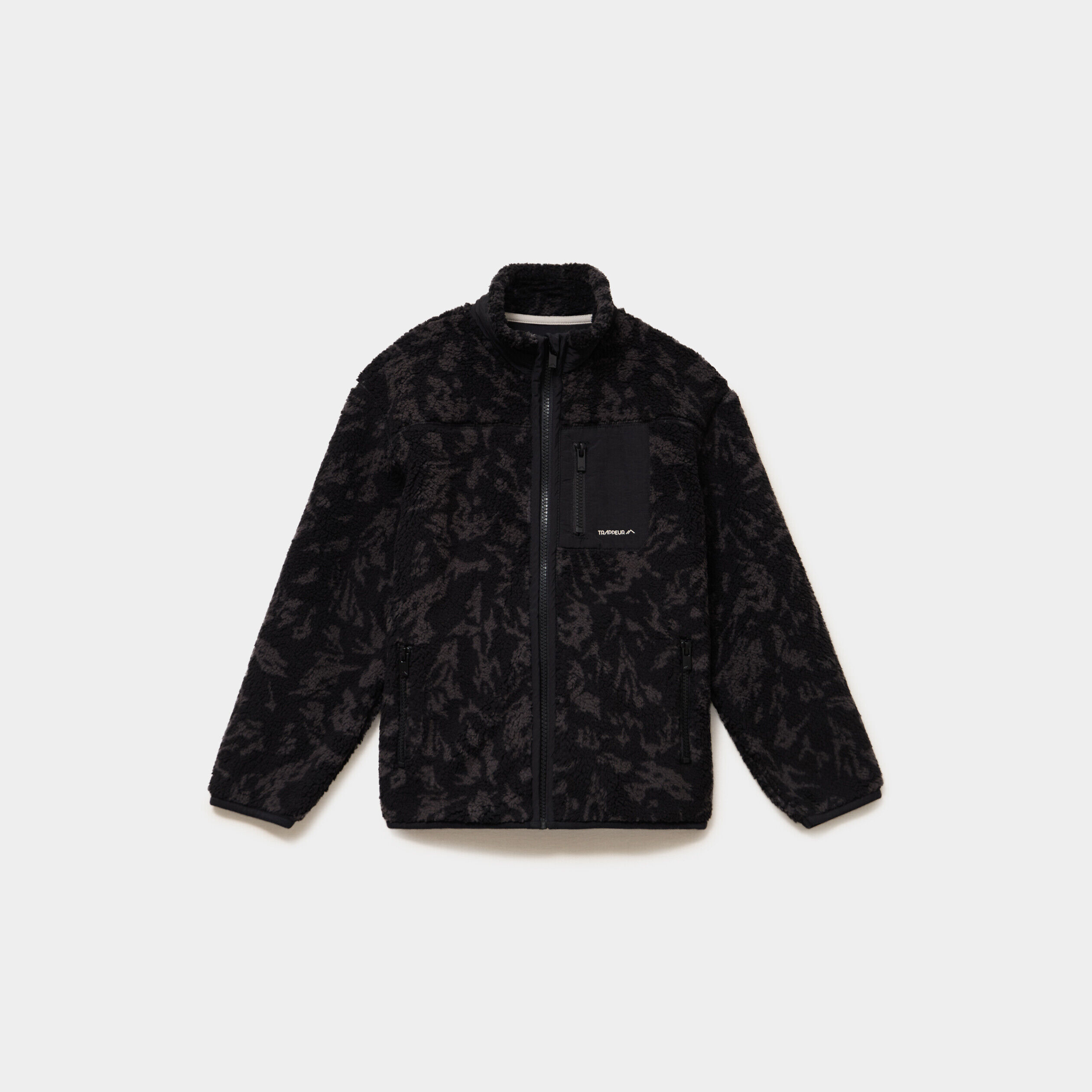 Gilet polaire zippé col montant noir garçon TRAPPEUR