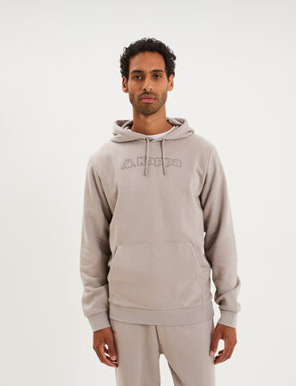 Sweat hoodie 1 poche Kappa gris clair homme