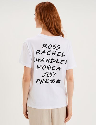 T-shirt manches courtes coton Friends blanc femme