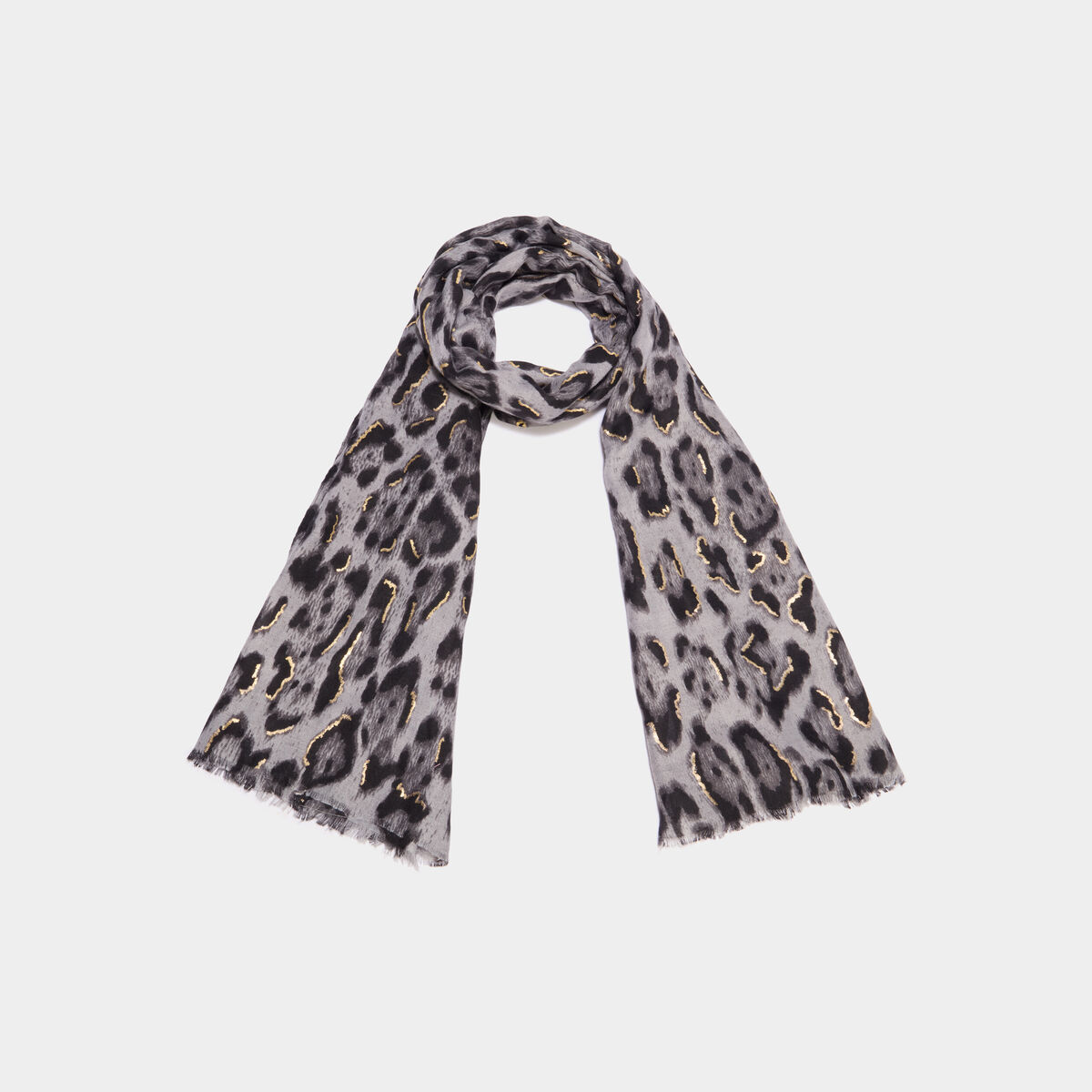 Foulard rectangulaire gris femme
