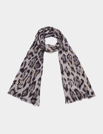 Foulard rectangulaire gris femme