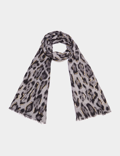 Foulard rectangulaire gris femme