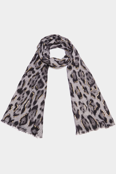 Foulard rectangulaire gris femme