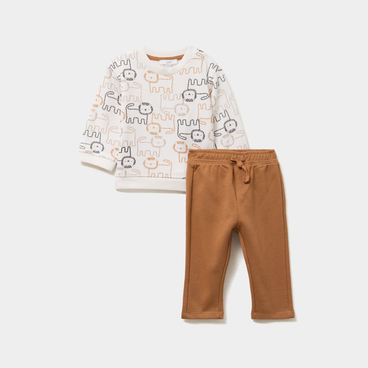 Ensemble de jogging 2 pi&egrave;ces ecru b&eacute;b&eacute; gar&ccedil;on
