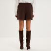 Jupe-short portefeuille courte marron fonc&eacute; femme