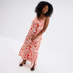 Robe avec bretelles longue orange femme