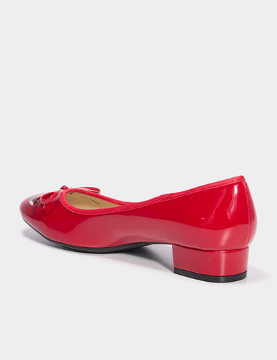 Ballerines à talons vernies rouge foncé femme