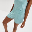 Bas de pyjama short détails dentelle vert menthe femme