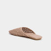 Mules plates carr&eacute;es effet tress&eacute; creme femme