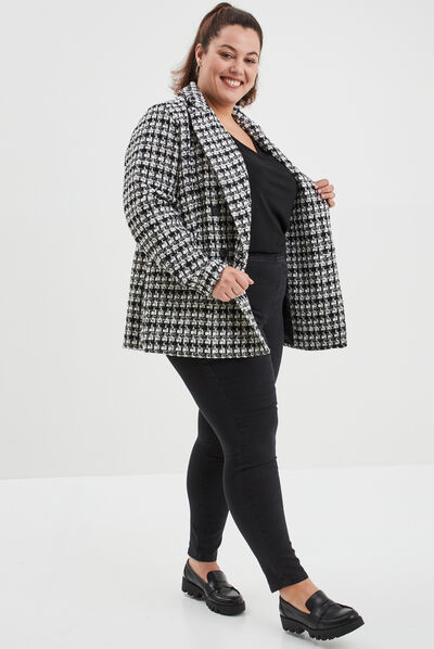 Jegging taille haute matière recyclée denim noir femme grande taille