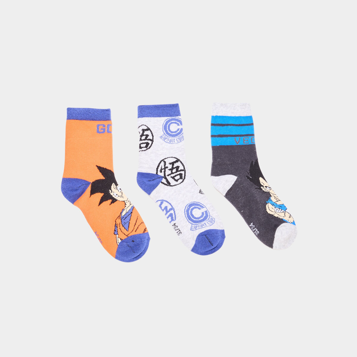 Lot 3 paires chaussettes Dragon Ball Z multicolore gar&ccedil;on