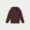 Sweat &agrave; capuche hoodie relax molleton marron fonc&eacute; fille