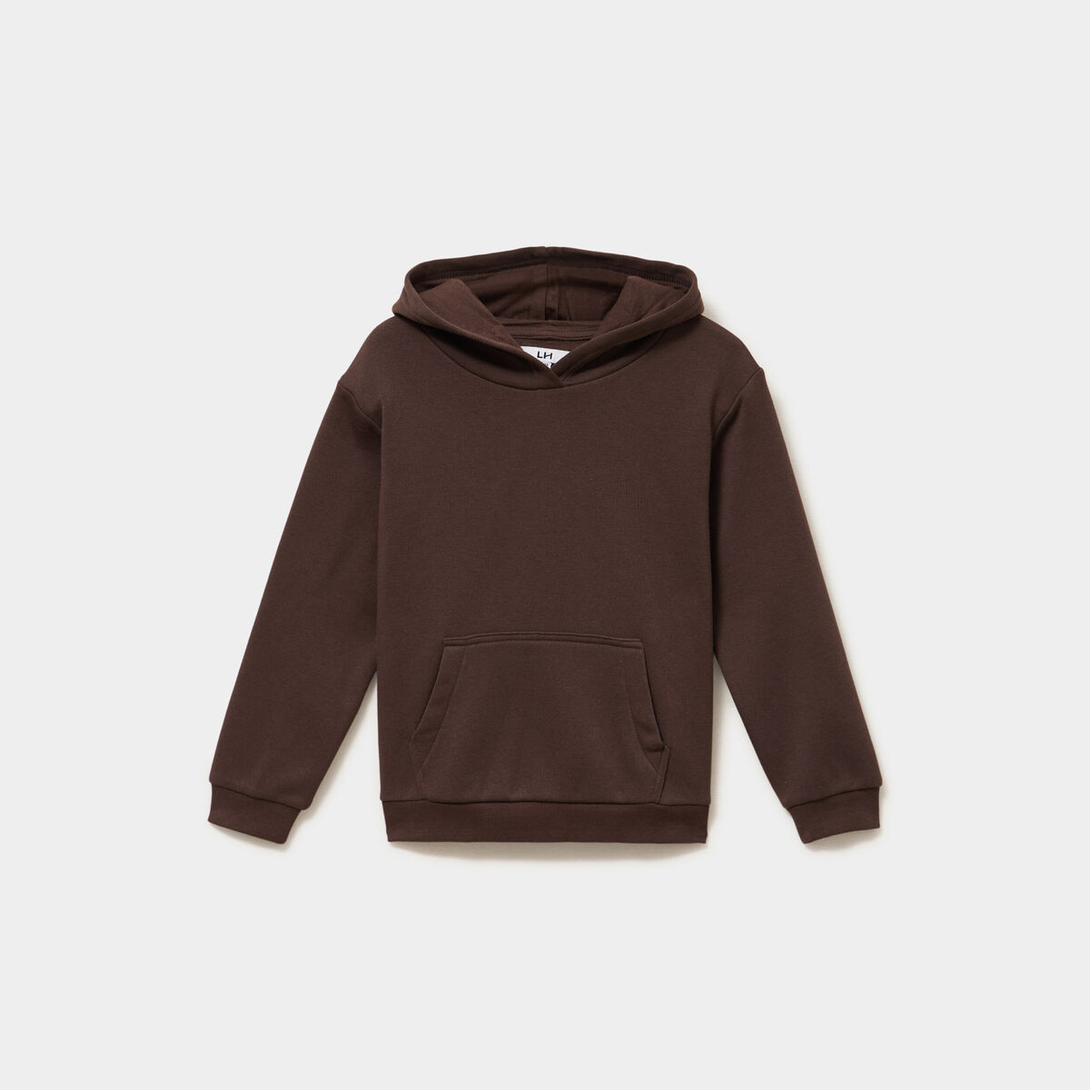 Sweat &agrave; capuche hoodie relax molleton marron fonc&eacute; fille