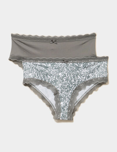 Lot 2 shortys microfibre ecru femme
