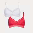 Lot 2 soutiens-gorge triangle rose framboise femme