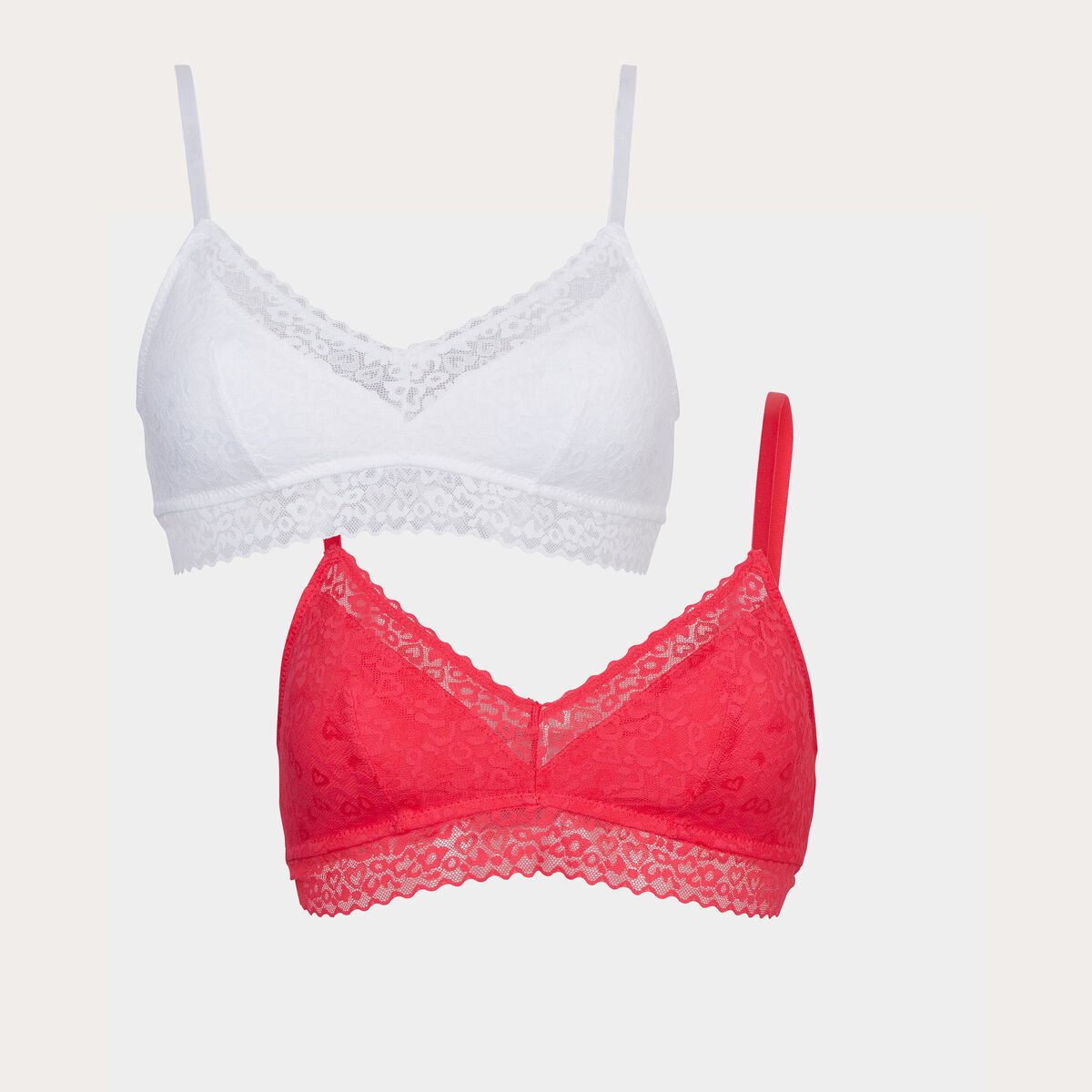 Lot 2 soutiens-gorge triangle rose framboise femme