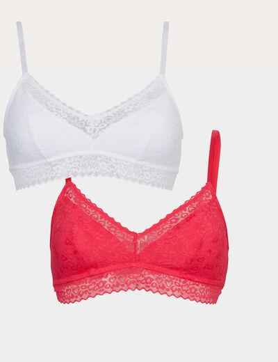 Lot 2 soutiens-gorge triangle rose framboise femme
