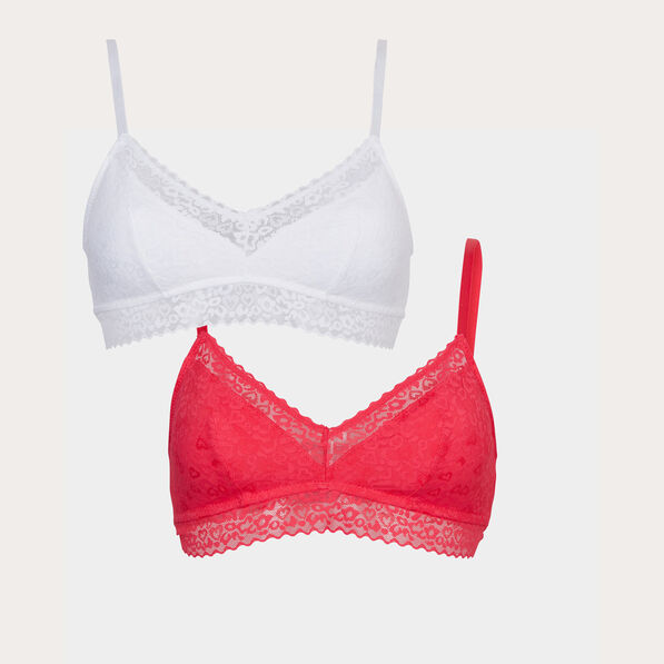 Lot 2 soutiens-gorge triangle rose framboise femme