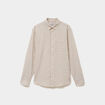 Chemise manches longues coton beige homme