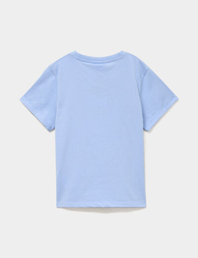 T-shirt coton Reine des neiges bleu ciel fille