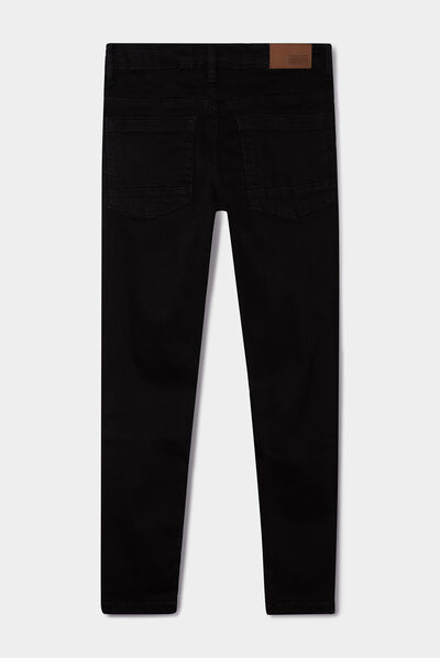 Jeans skinny taille ajustable effet usé noir garçon