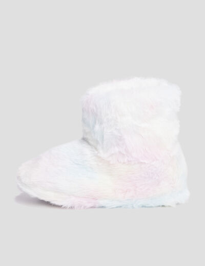 Chaussons bottines fourrure tie and dye multicolore fille