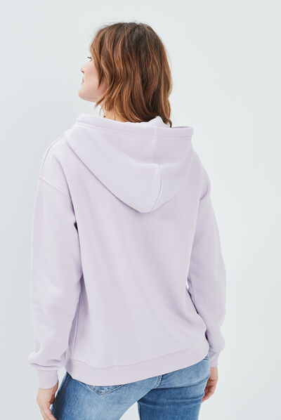 Sweat molleton à capuche hoodie violet clair femme