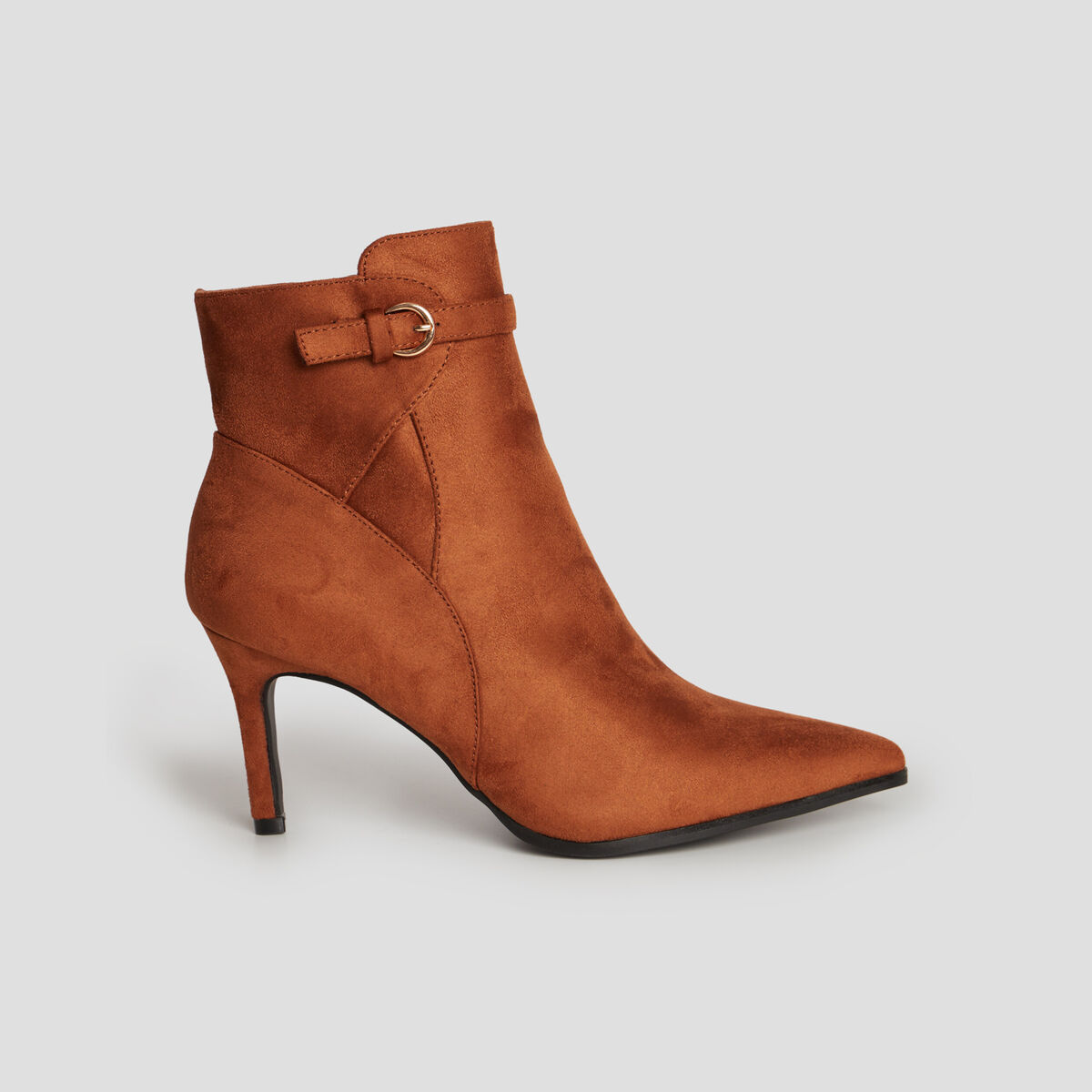 Bottines boucles et talons aiguilles marron femme