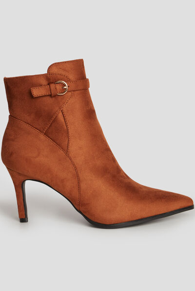 Bottines boucles et talons aiguilles marron femme