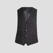 Gilet de costume droit boutonné noir homme