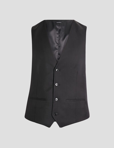 Gilet de costume droit boutonné noir homme