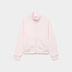 Sweat zipp&eacute; molleton col montant rose clair femme
