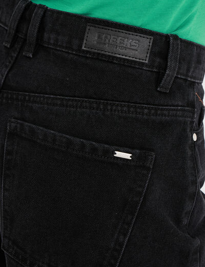 Short mom en jean 5 poches coton denim noir femme