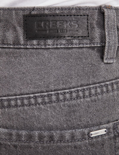 Jeans mom 7/8ème taille haute coton denim gris femme