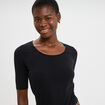 Body ajust&eacute; manches courtes noir femme