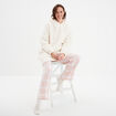 Pantalon de pyjama en coton ajusable ecru femme