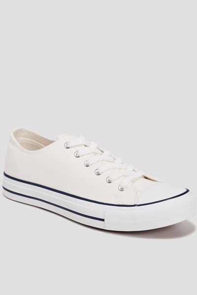 Tennis en toile à lacets Creeks blanc homme