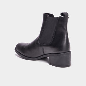 bottines a talons en cuir noir femme Bottines à talons en cuir noir femme