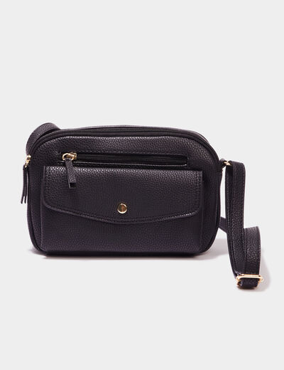 Sac pochette avec poche à rabat noir femme