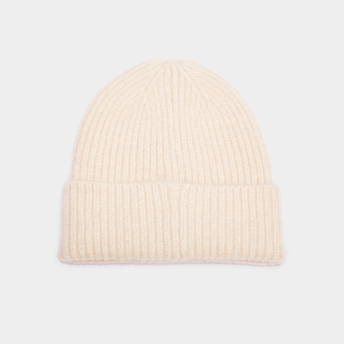 Bonnet tricot&eacute; ivoire femme