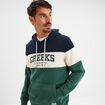 Sweat hoodie manches longues à capuche vert canard homme