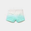 Short droit coton taille ajustable bleu turquoise fille