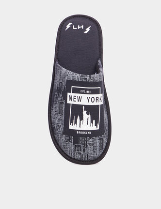 Chaussons mules noir homme