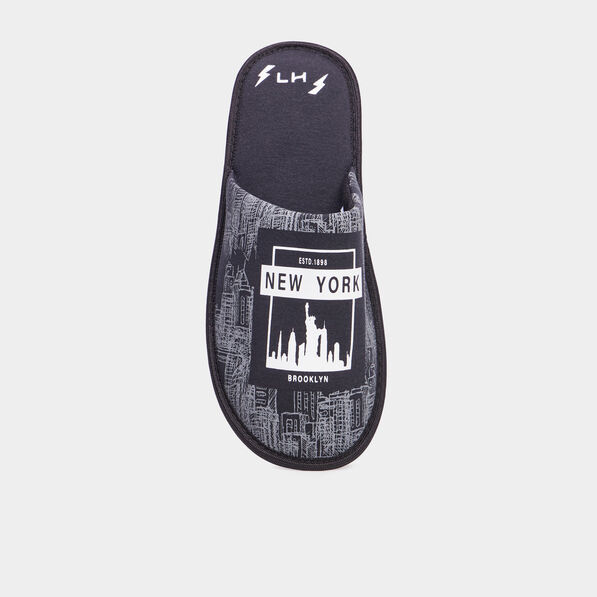 Chaussons mules noir homme