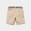 Short chino droit avec ceinture beige gar&ccedil;on