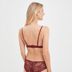 Soutien-gorge triangle en dentelle bordeaux femme
