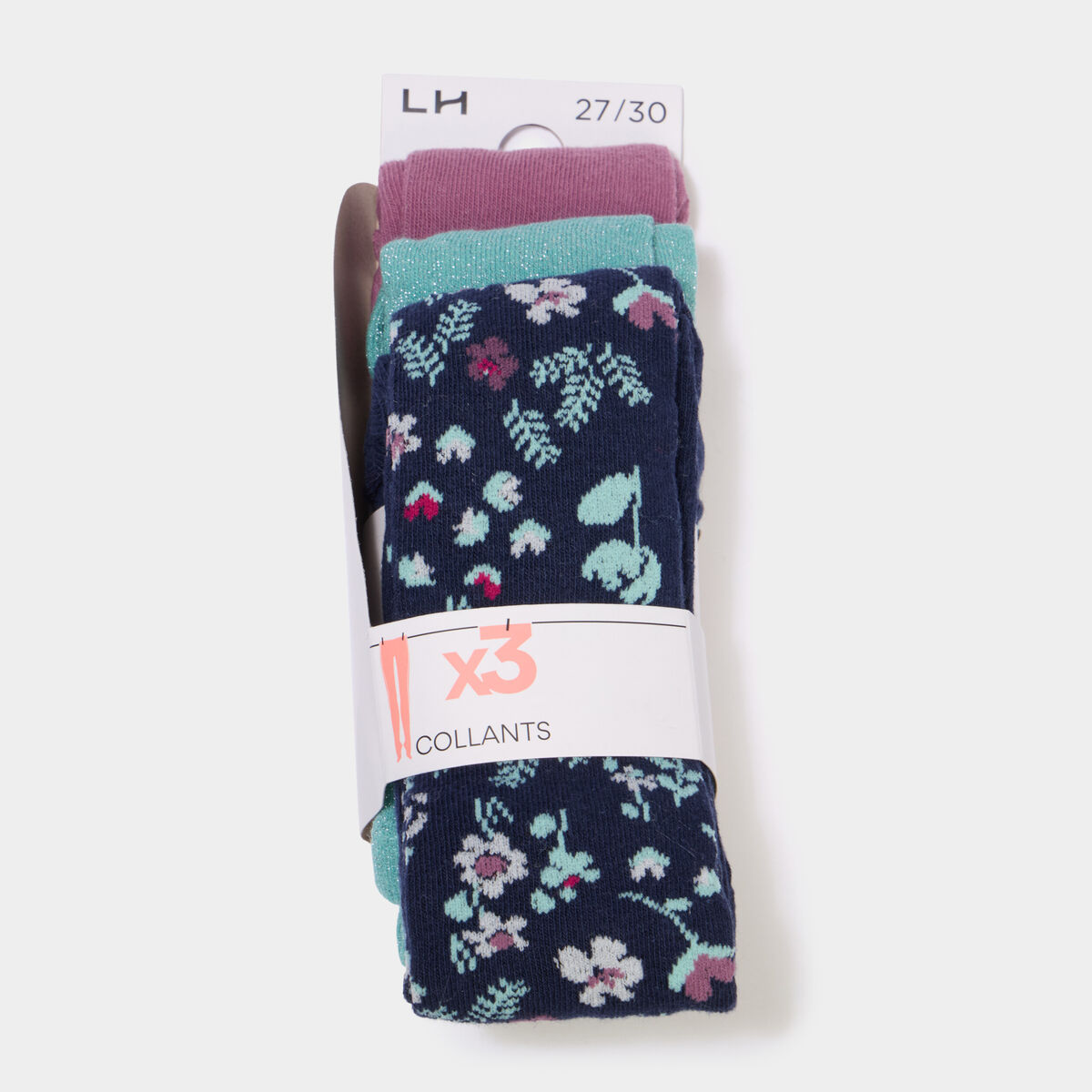 Lot 3 collants multicolore fille