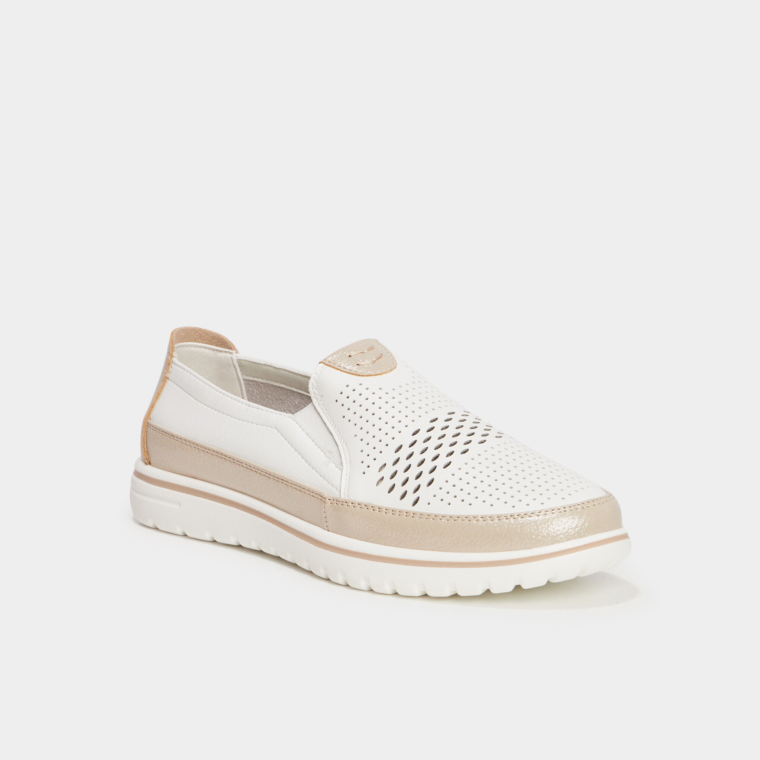 Mocassins pied large Confortissimo blanc femme CONFORTISSIMO