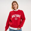Sweat oversize logo NAF NAF brod&eacute; rouge femme